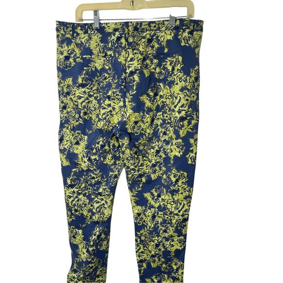 Soft Surroundings Women's Elisabetta Ankle Pants Blue Green Floral Size Large - Picture 8 of 9